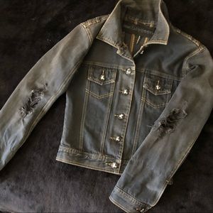 One Teaspoon Rock N Roll Heavily Distressed Jacket